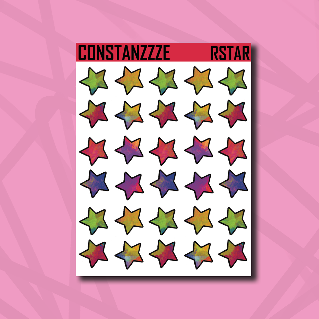 Rainbow Pride Star Sticker Sheet