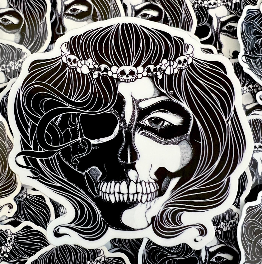 Skull Witch Vinyl Sticker