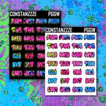 Load image into Gallery viewer, Neon Go Wild Small Drippy Days of the Week Sticker Sheet
