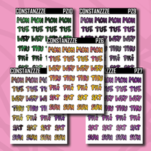 Load image into Gallery viewer, Pride Zombie Days of the Week Sticker Sheet
