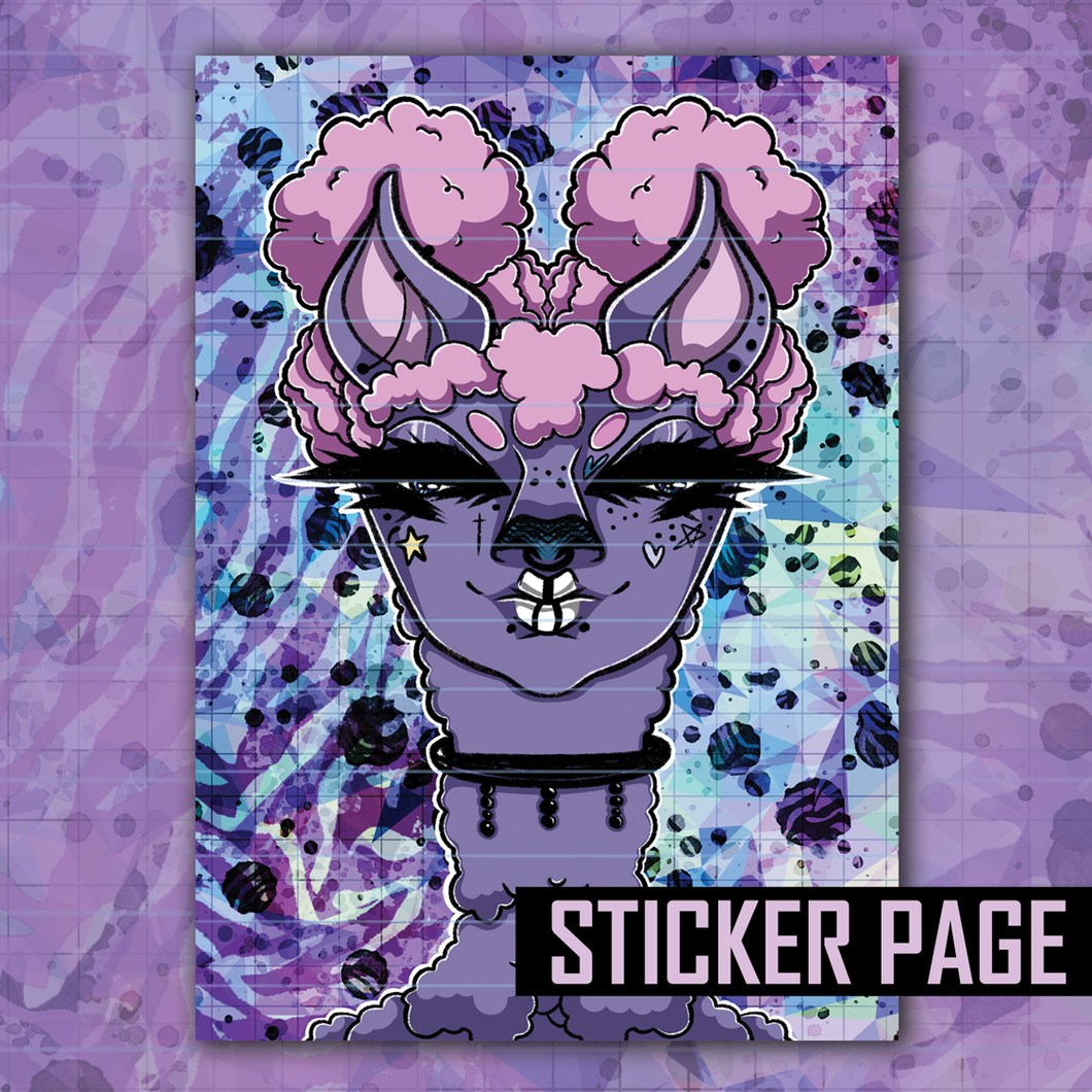 Slate Purple GW Llama Sticker Page