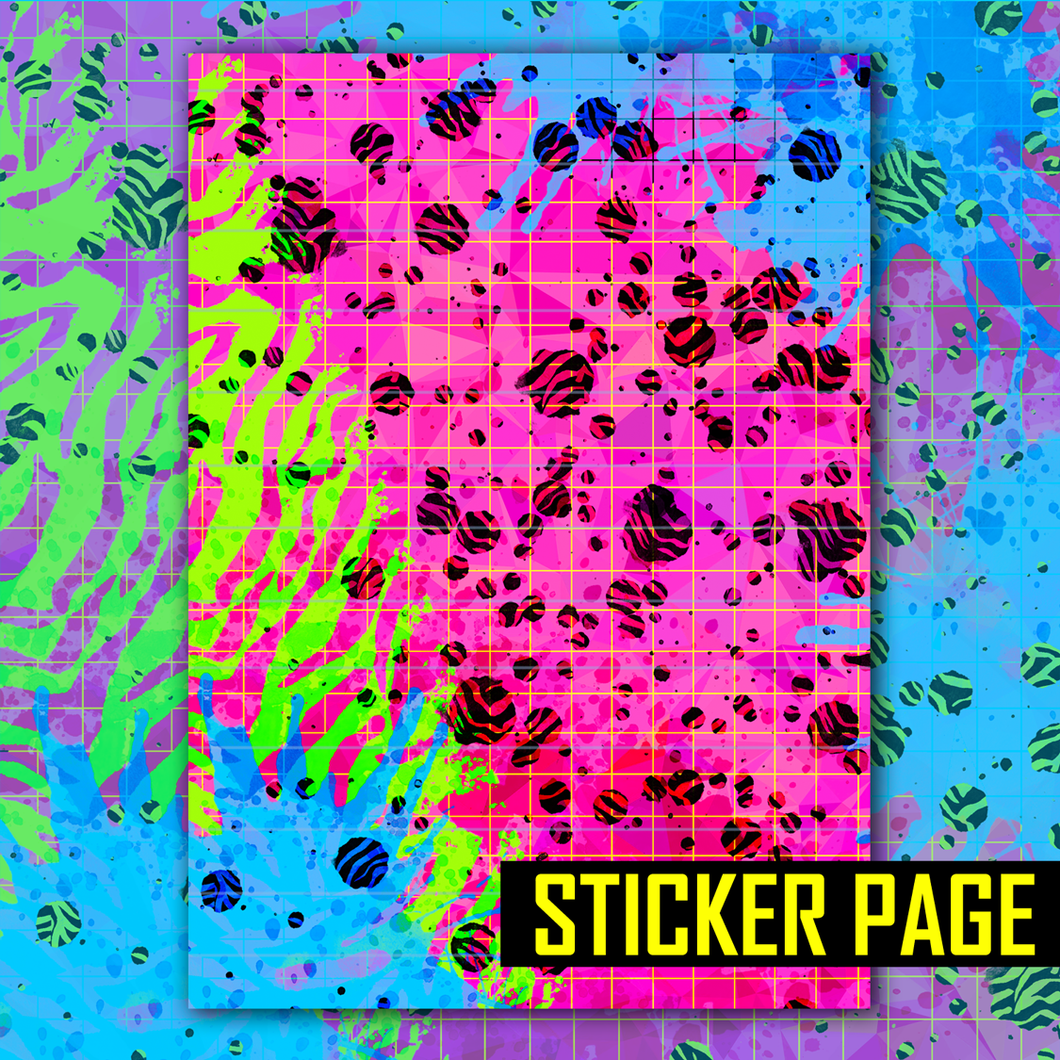 Neon Wild Sticker Page