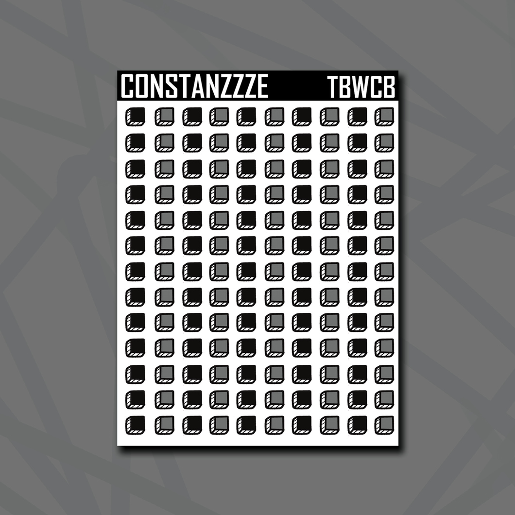 Black and White Celebration Tiny 3D Check Box Sticker Sheet