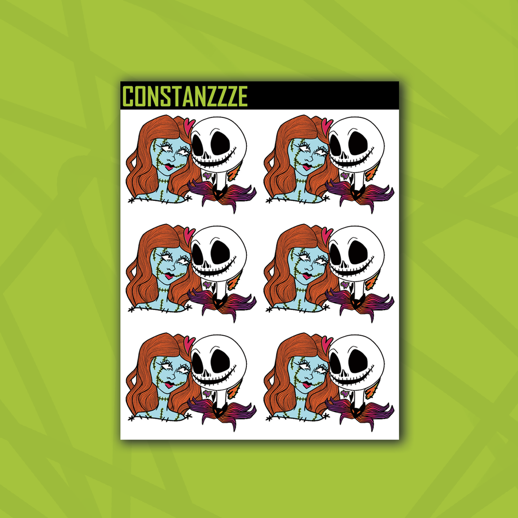 Traditional Jack and Sally Sticker Sheet