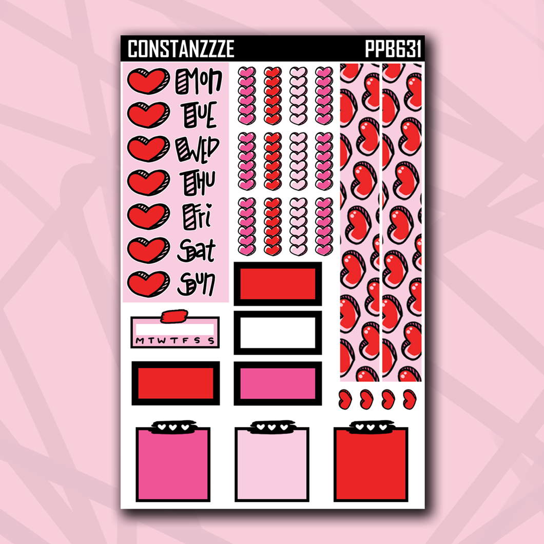 Red Valentine Day B6 Sticker Kit