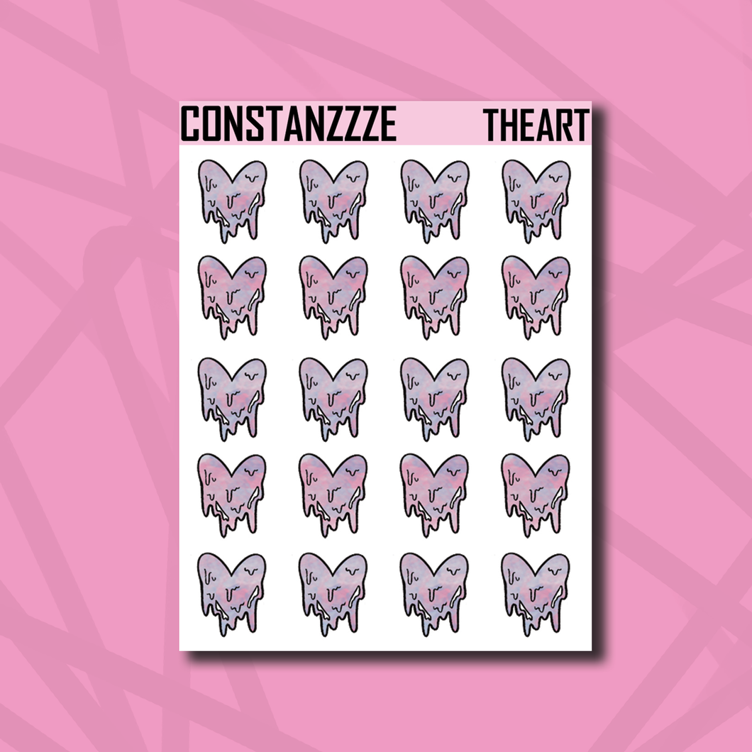 Trans Pride Drippy Heart Sticker Sheet