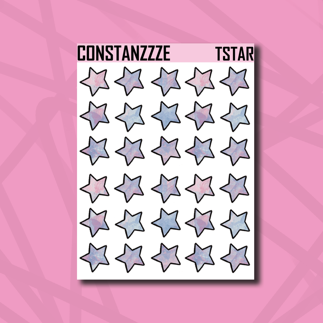 Trans Pride Star Sticker Sheet