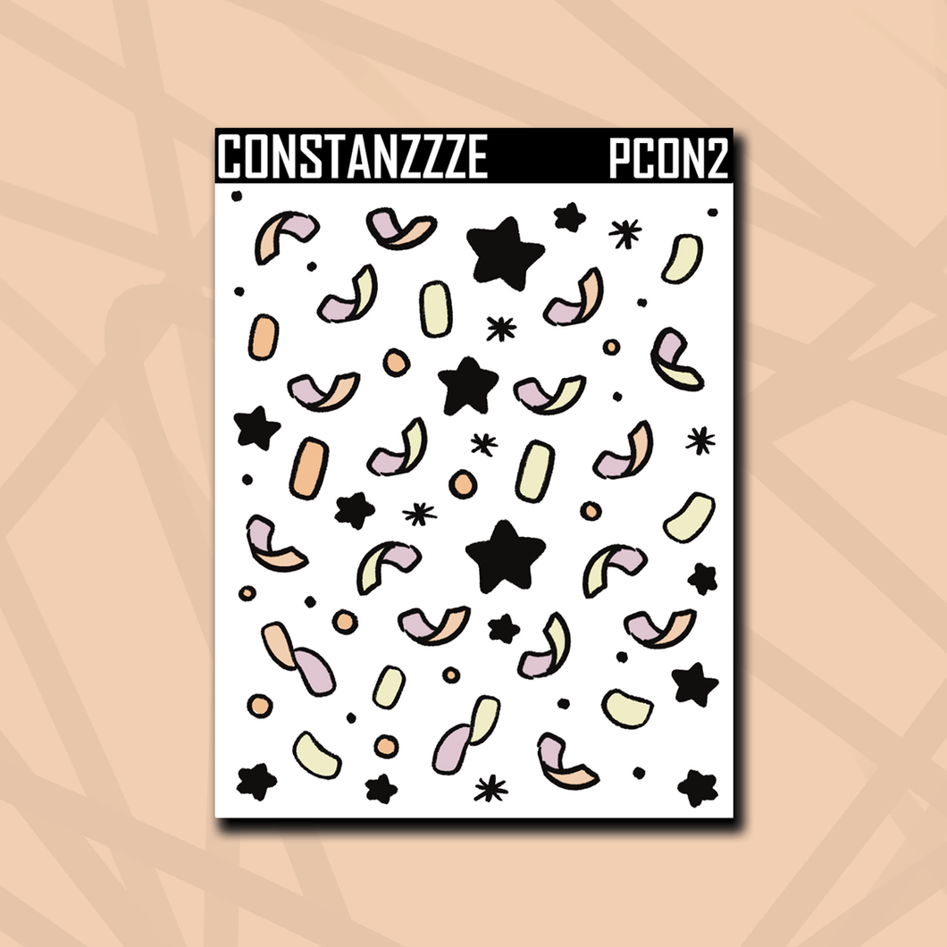 Pastel Celebration Confetti Sticker Sheet