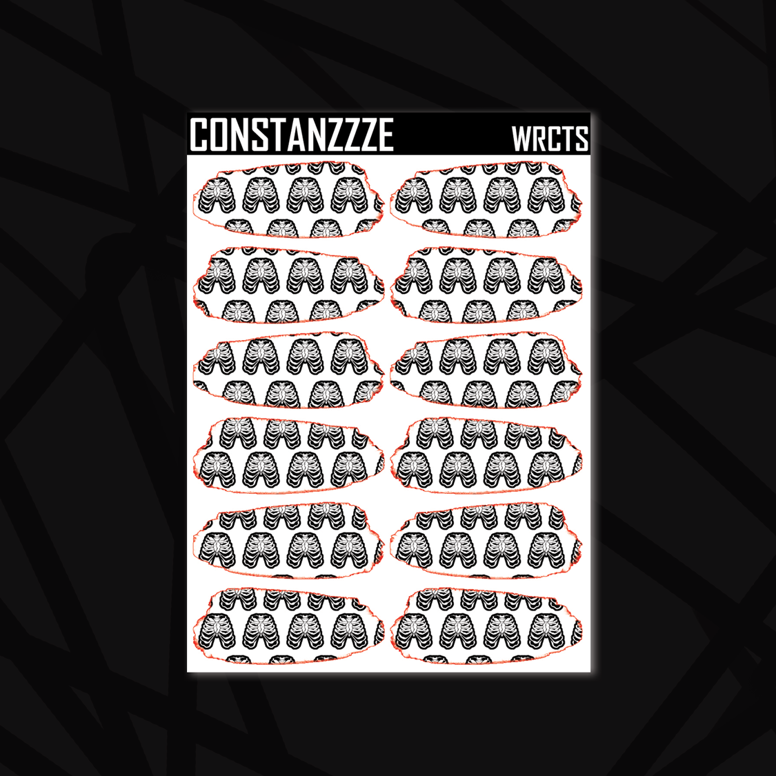 White Ribcage Medium Swatch Sticker Sheet – Constanzzze
