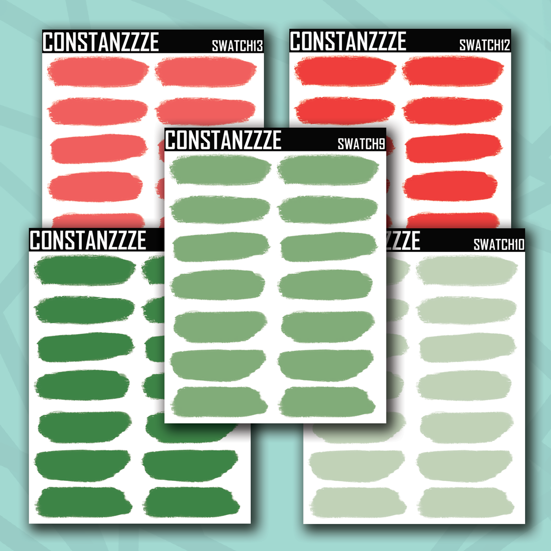 Normal Swach Sticker Traditional Holiday Swatch Sticker Sheet – Constanzzze