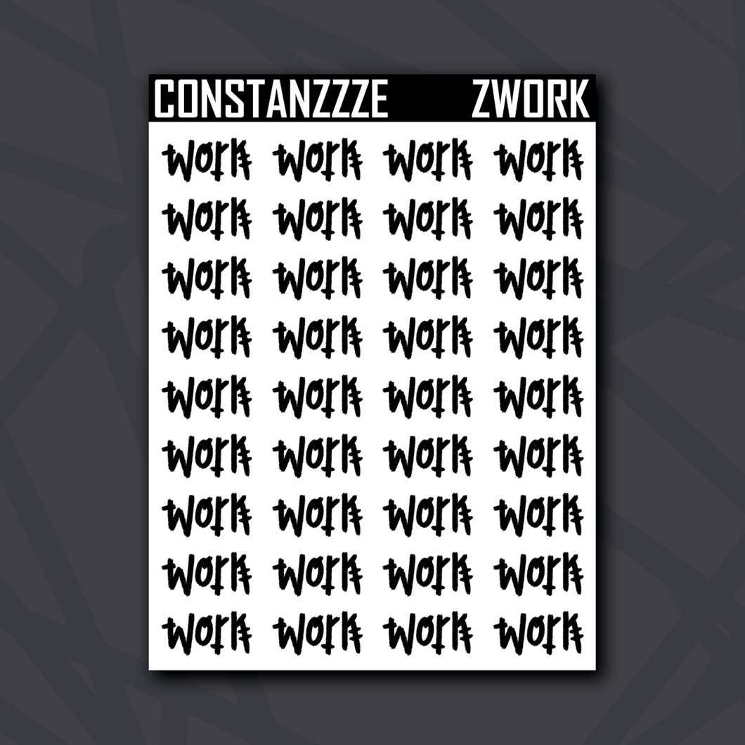 Zombie Work Sticker Sheet